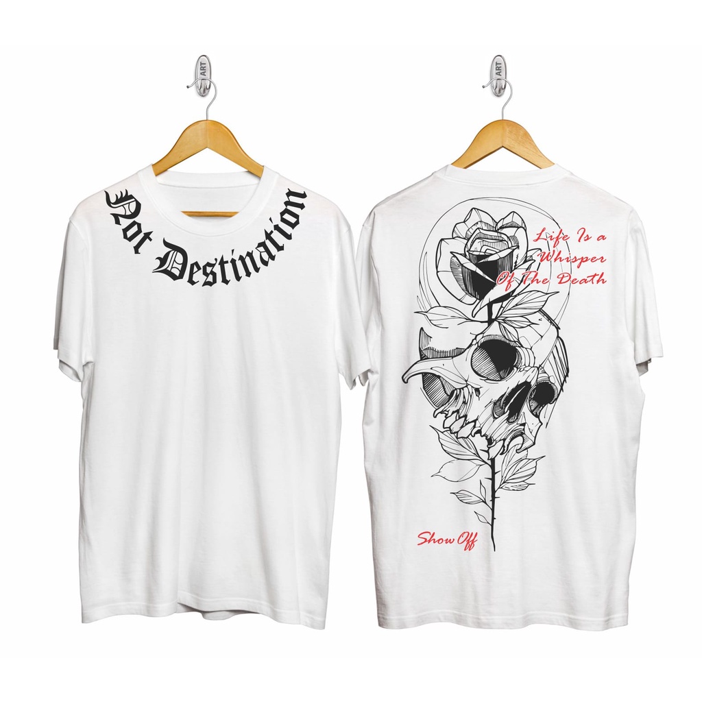 Kaos Tshirt Pria Not Destination Hitam Distro Lengan Pendek Motif Sablon Bergambar Keren Baju Kaos Viral