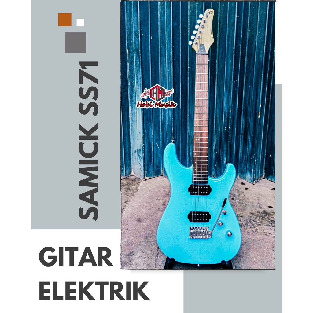 Paket Komplit AmplI, Strap, Kabel, Pick Gitar Elektrik Samick SS-71 Original
