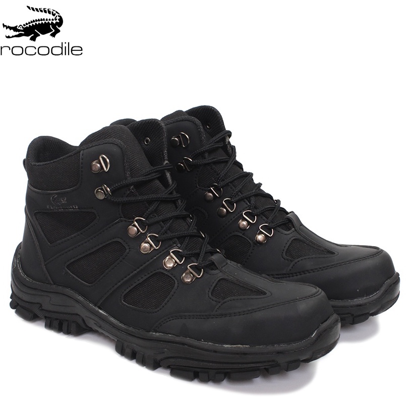 Sepatu Outdoor Gunung Pria Crocodile Endure Safety Boots Ujung Besi Hiking Bikers