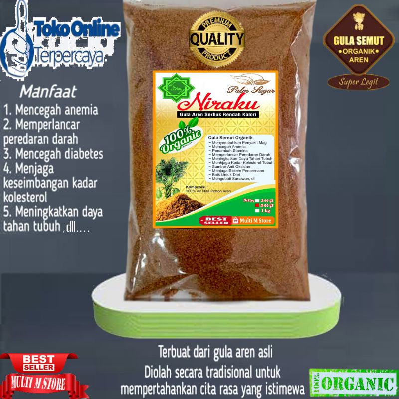 

500 Gram Gula Semut Aren Arenga Sugar Palm Sugar Gula Dari Nira Aren Asli Gula Rendah Kalori