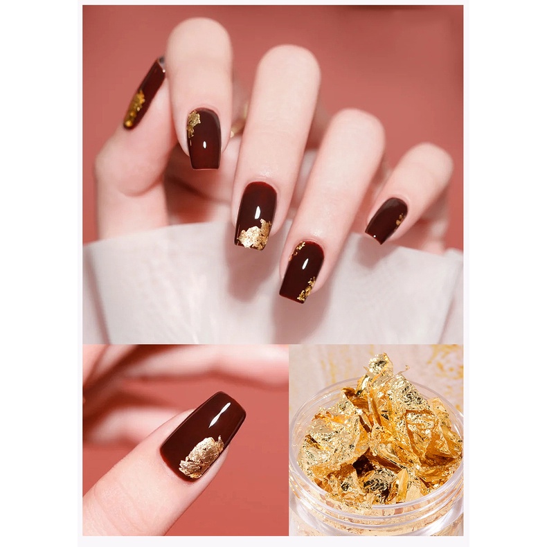 MSY Stiker Nail Foils Glitter Dekorasi Pot&amp;Kotak Nail Art 3D / Hiasan Kuku Flakes Foils Nail