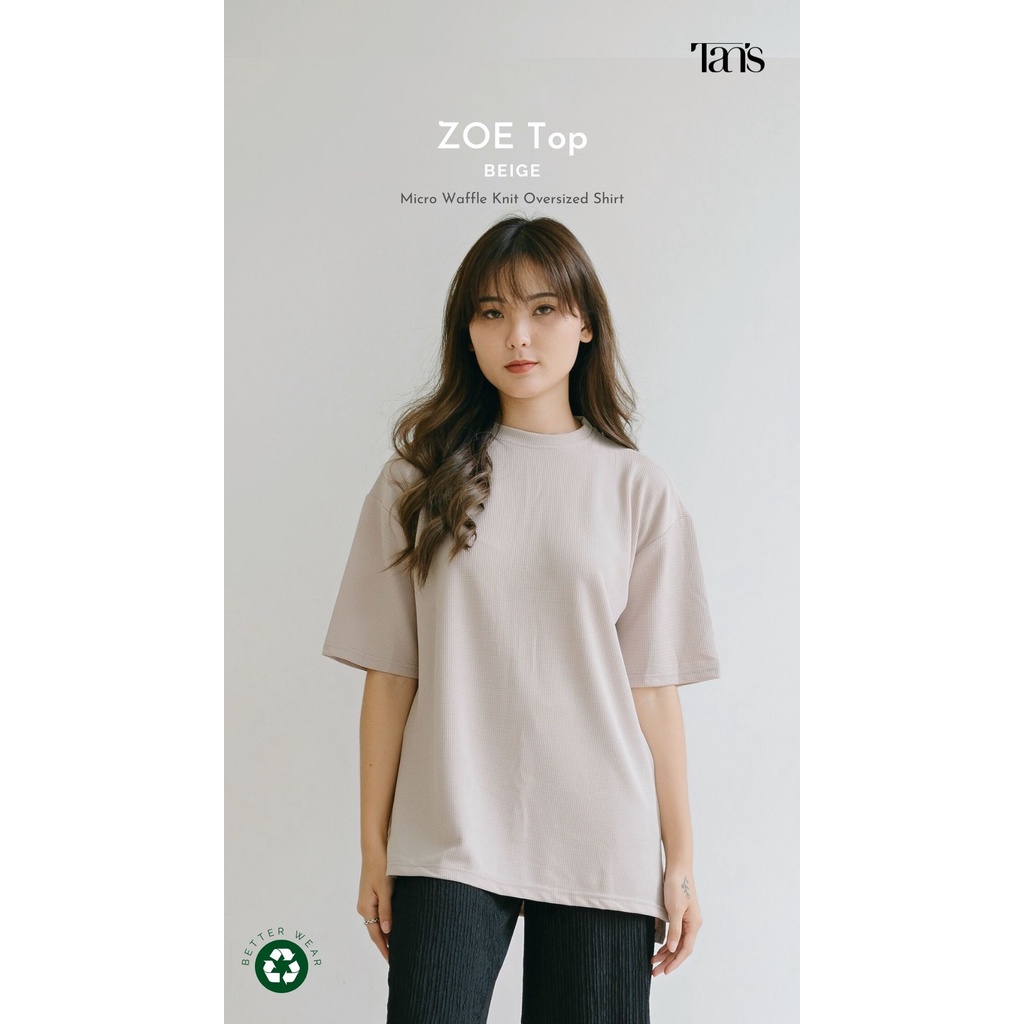 ZOE Oversized Waffle Knit Top