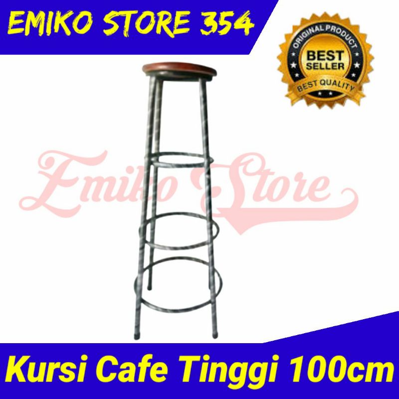 Kursi Cafe, Kursi Besi, Kursi Bundar, Kursi konter Tinggi 100cm