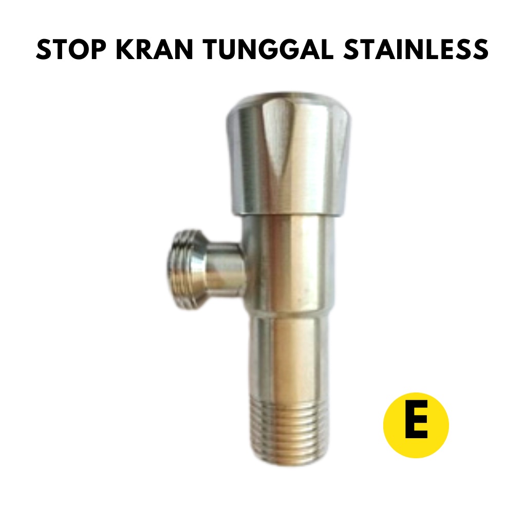 Stop Kran Stainless Stopkran Closet Wastafel SS - Kran Shower 304 -Stop Valve / Stopkran Stainless / Stop kran Kloset / Stop Kran Single BERKUALITAS