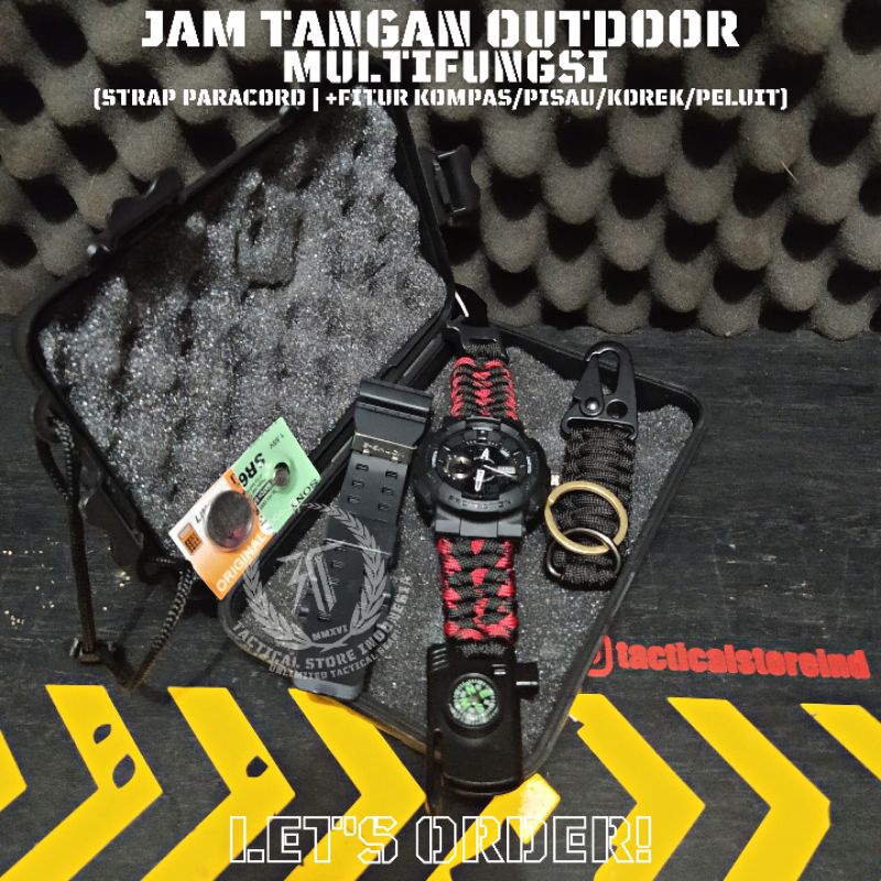 Jam Tangan Paracord Custom - Jam Tangan Tactical Outdoor Survival TSI SERIES #04