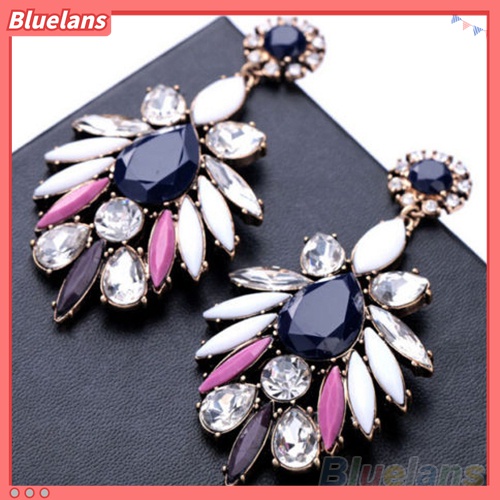 Anting Stud Juntai Aksen Berlian Imitasi Untuk Wanita