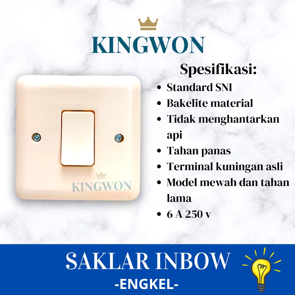 SAKLAR INBOW (IB) SAKLAR ENGKEL STOP KONTAK SINGLE / SWITCH TUNGGAL