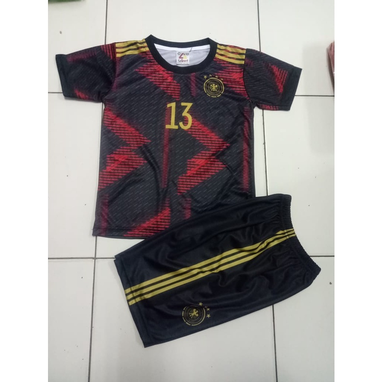 jersey baju bola timnas jerman away/setelan baju bola negara jerman usia 5-12thn