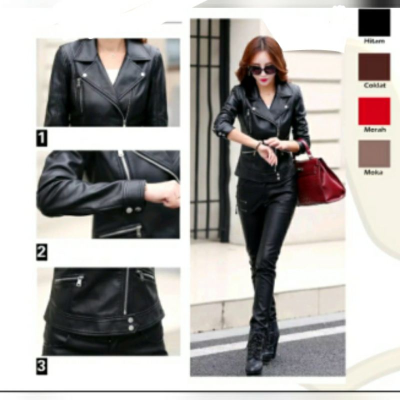 Jaket Semi Kulit Wanita / Jaket Fasion korea stylis original