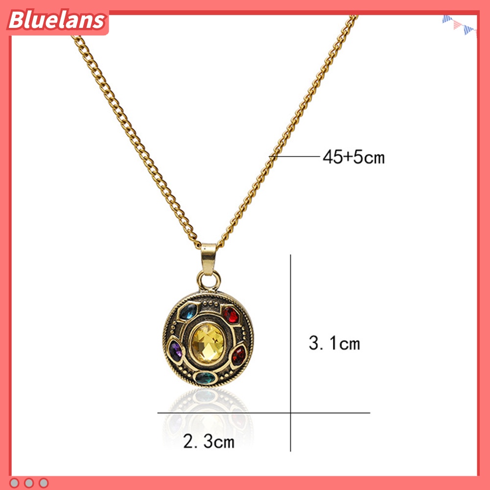 Bluelans Avengers Thanos Infinity Stone Necklace Round Charm Pendant Fashion Jewelry Gift