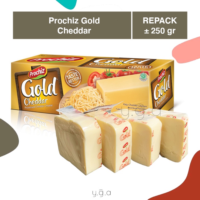 

Keju Prochiz Gold Cheddar (REPACK) ± 250gr / Cheddar Cheese