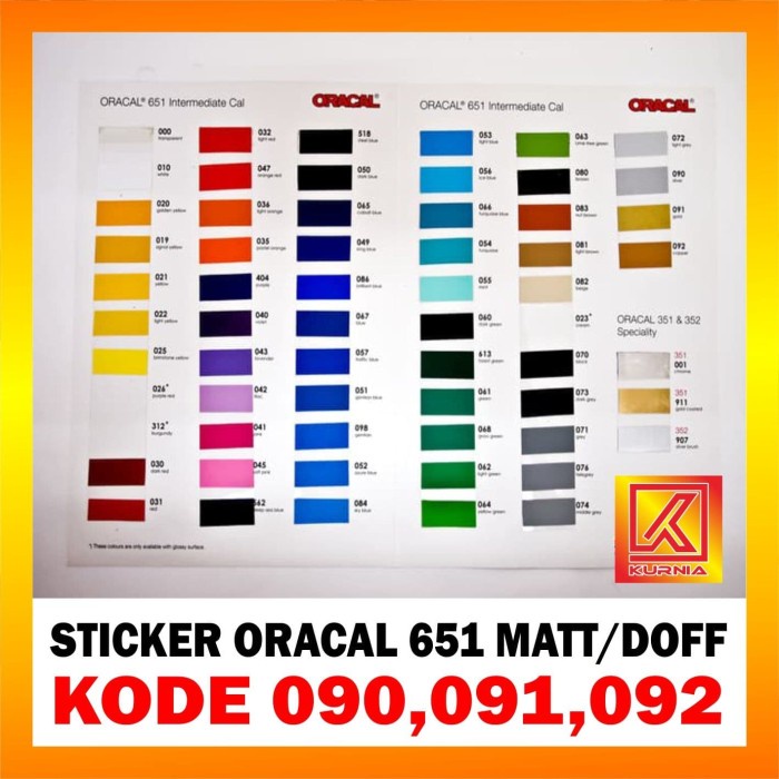 

Limited Sticker Oracal 651 Matt/Doff (Kode 090,091,092)