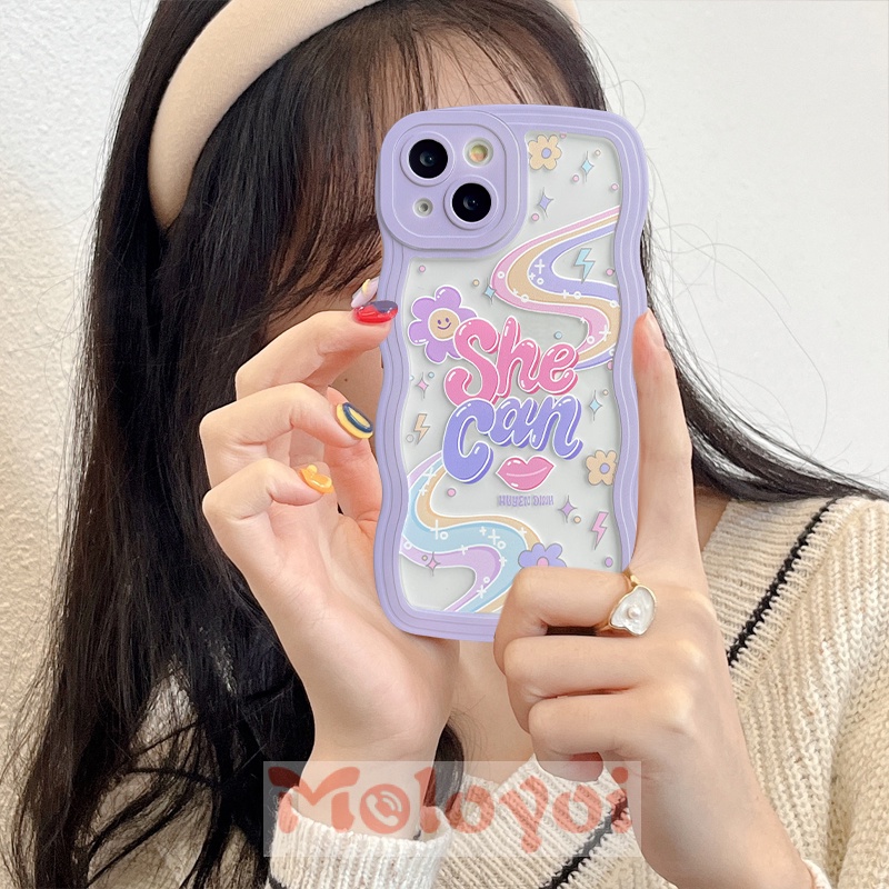 Soft Case TPU Motif Tulisan Inggris Warna-Warni Pelangi Untuk iPhone 11 12 13 11 Pro MAX 7 8 Plus 6 6s XR 14 Plus 14 Pro MAX X XS MAX SE 2020