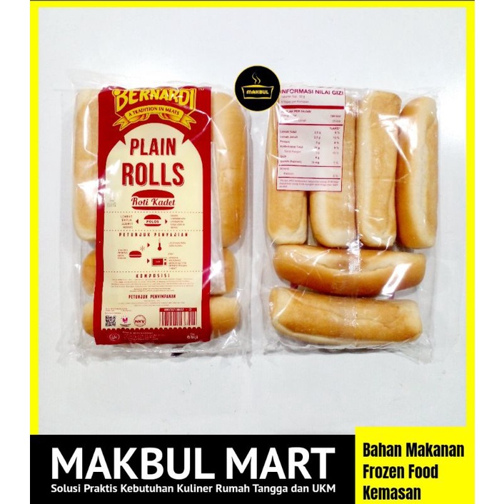 BERNARDI Roti Plain Rolls (Hotdog) isi 6