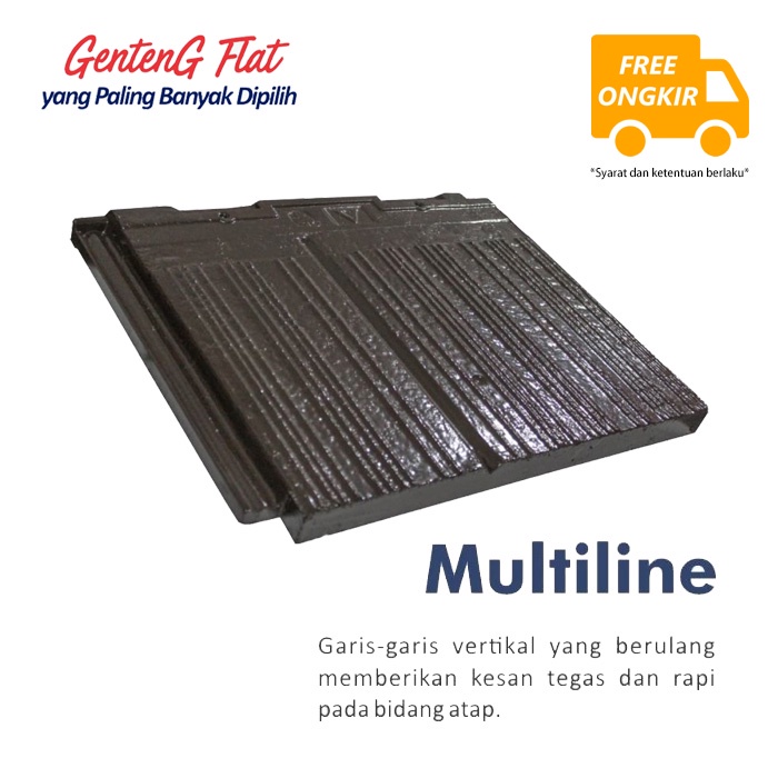 Genteng Atap Beton tipe Victoria Multiline Flat Warna Kopi Coffee