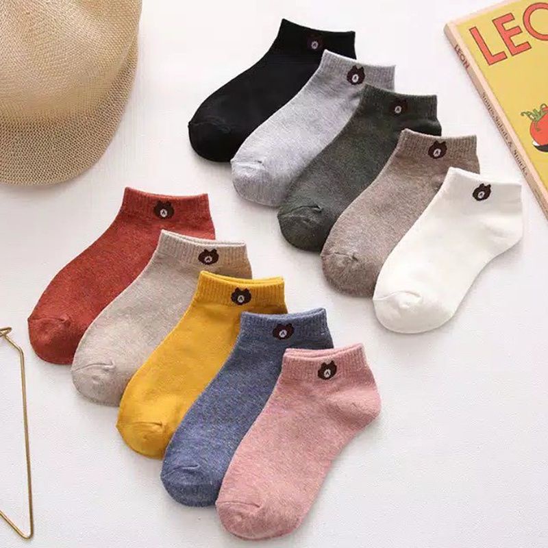 kaos kaki dewasa polos motif beruang
