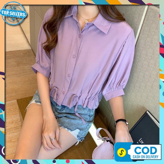 Kemeja Wanita Kameja Atasan Polos Baju Kantor Terbaru 2022 2023 Murah Kekinian Blouse Kerja Ootd Cew
