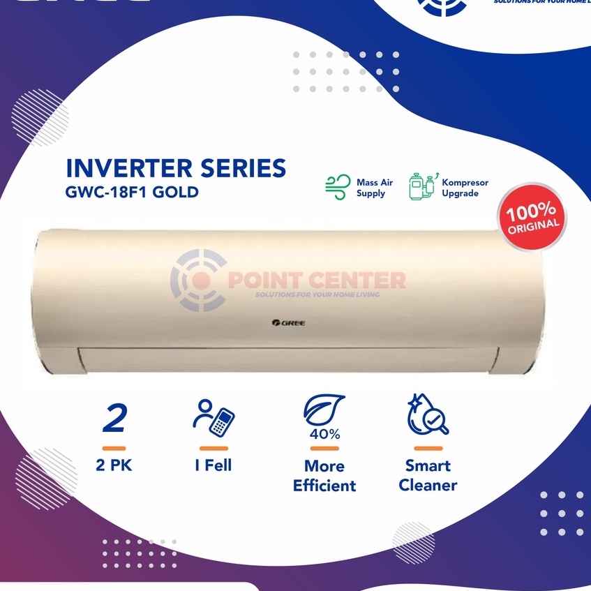TERHEMAT AC GREE F1 SERIES INVERTER 2 PK GWC-18F1 - GOLD