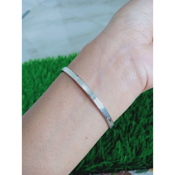 Gelang tangan bangle bunga +mp/ gelang perak asli silver 925 lapis emas/ gelang fashion wanita terbaru