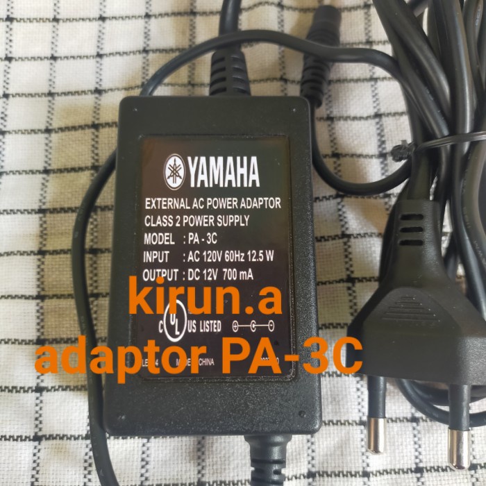 Jual adaptor keyboard Yamaha PA3C 12V original untuk PSRE dan PA3C