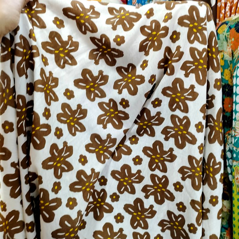 kain katun silky motif ck 10 - bahan kain mukena - kain katun silki - bahan kain meteran silky motif