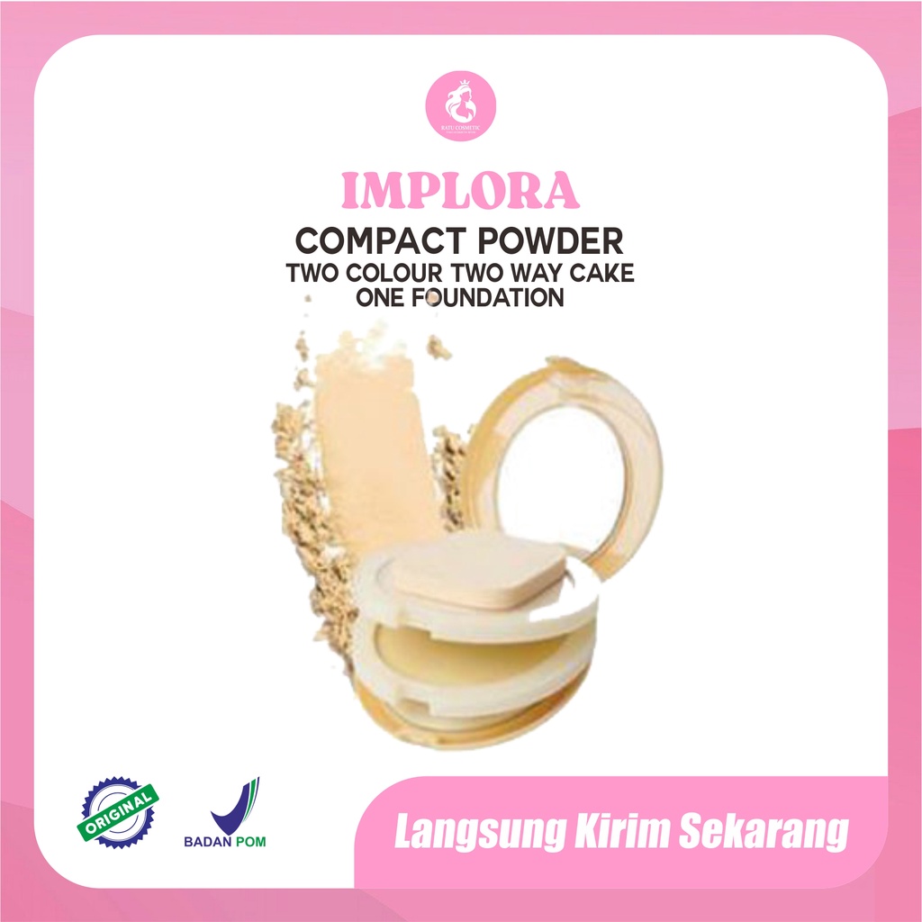 IMPLORA Bedak Sueluttu Powder Cake 3in1 320 | Two Color Two Way Cake One Foundation (GROSIR)