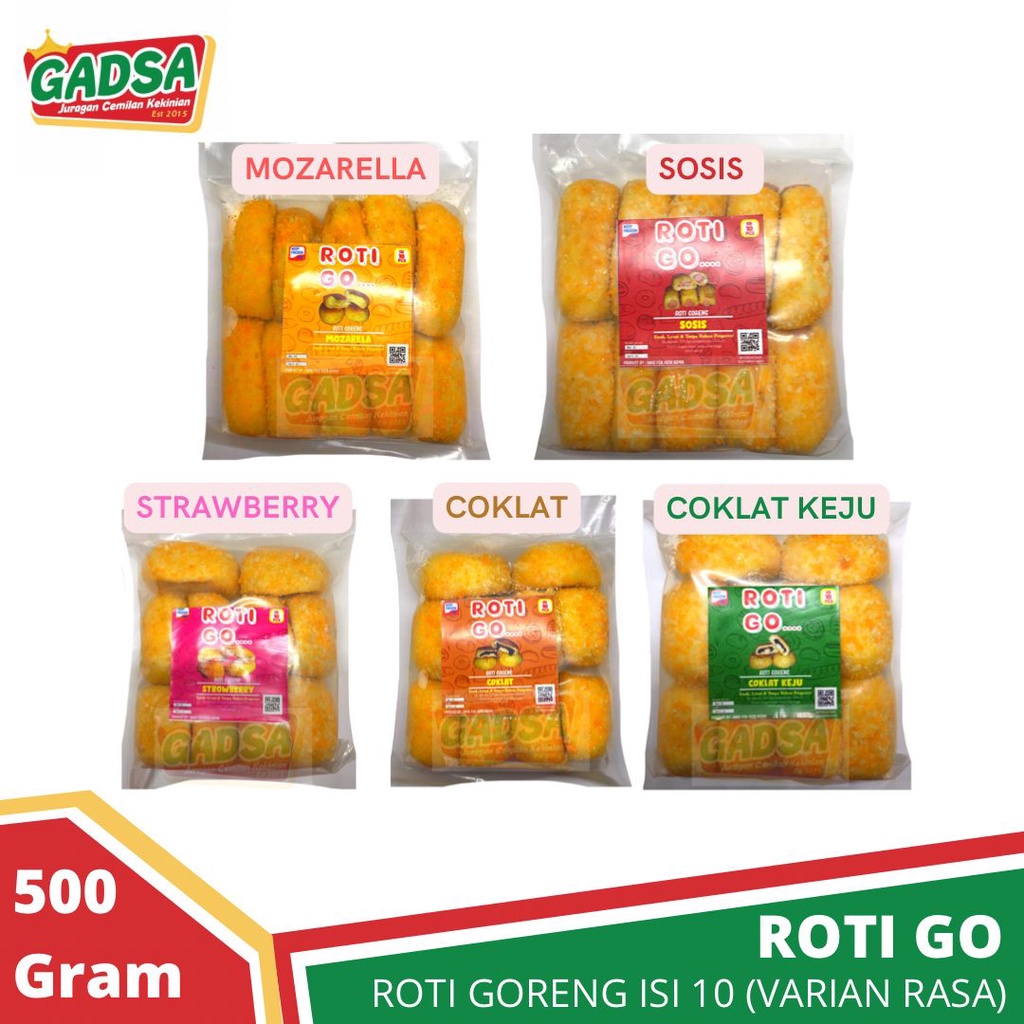 Roti Goreng Go isi 10 Roti Go Coklat Coklat Keju Mozarella Sosis Strawberry