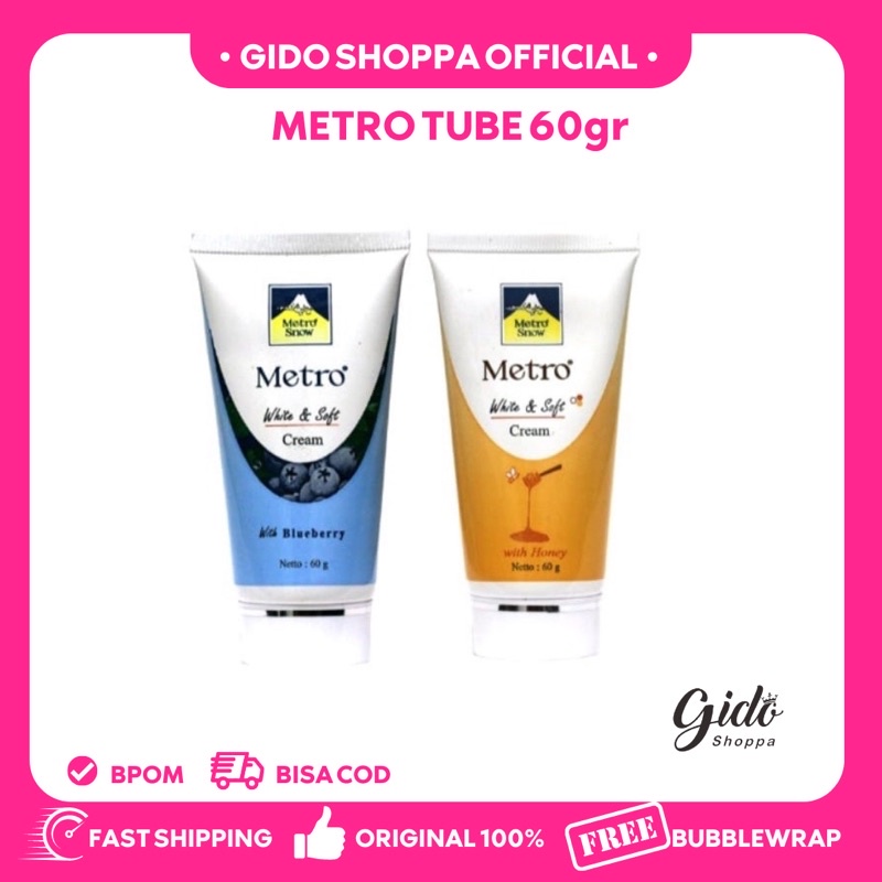 ❤️GIDOSHOPPA❤️ METRO SNOW WHITE CREAM TUBE 60gr FOR DAY AND NIGHT