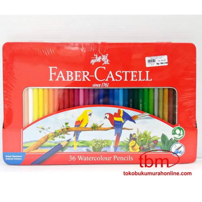 

FABER CASTELL 36 WATERCOLOUR PENCILS TIN / PENSIL WARNA FABER CASTELL