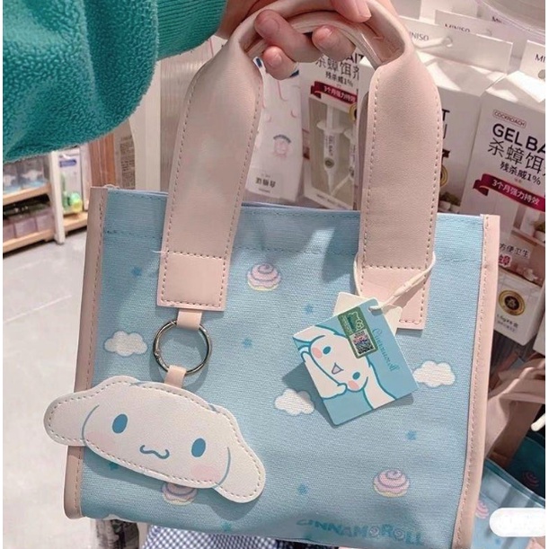 MINISO x SANRIO ( TOTEBAG ) Cinamoroll My Melody tas makan -  (Kode 10425))