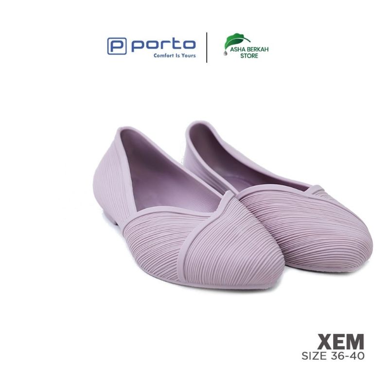 Sepatu Formal Wanita Karet Jelly Import Quality Flatshoes Polos Porto Lady X E M