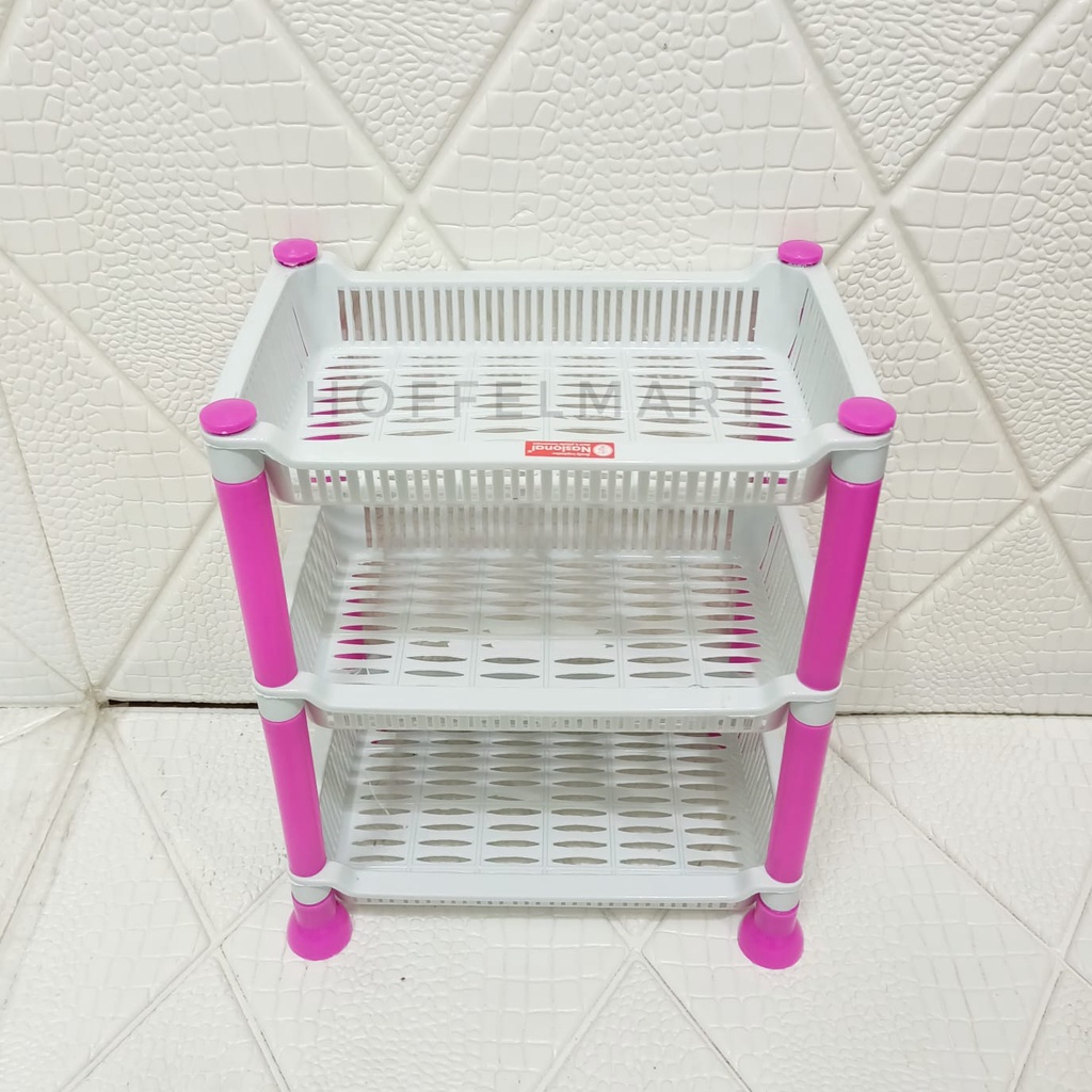 Rak Segi Plastik Serbaguna Susun 3 DX-Flower Pink