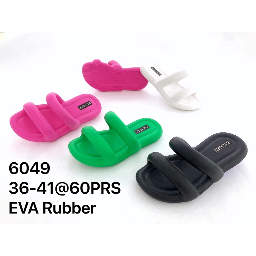 Sandal Slipper EVA RUBBER PREMIUM Wanita Import Jelly Non-Slip Karet Empuk dan Ringan 6049 / D53