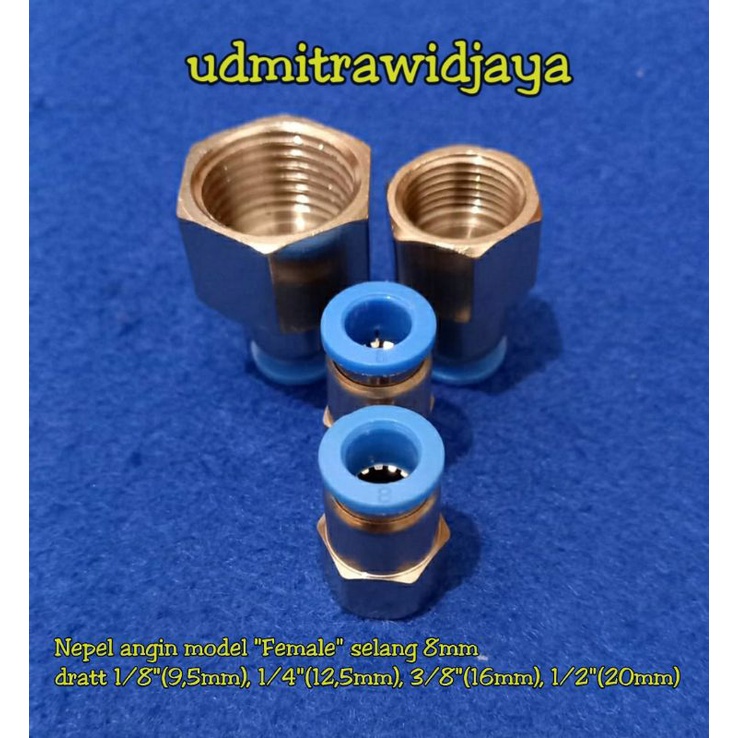 Fitting pneumatic  / sambungan selang angin 8mm Model Female dratt 1/8 , 1/4 , 3/8 , 1/2  sambungan selang klakson model female nepel angin type MPCF dratt nepel angin air nepel angin truk fuso double kabin neple angin sambungan angin type Spcf