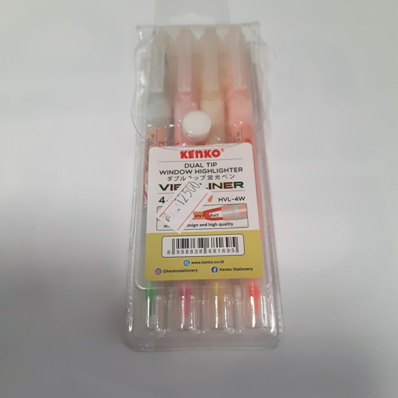 

Stabillo Kenko Dual Tip Window Highlighter 1 Set Isi 4 Warna