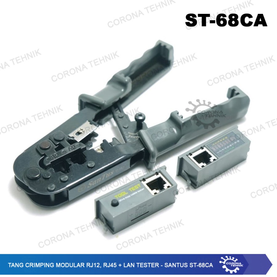 RJ12, RJ45 + Lan Tester - Santus ST-68CA - Tang Crimping Modular