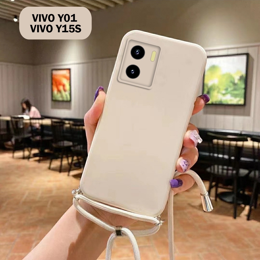 Softcase Tali For Vivo Y01 Vivo Y15S - Vivo Y01 - Vivo Y15S - Case Camera Protech - Case Macaron Viv