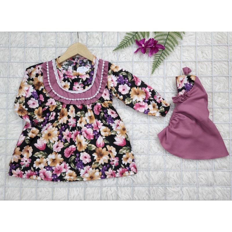 gamis bayi perempuan Set Gamis + hijab Baby girl