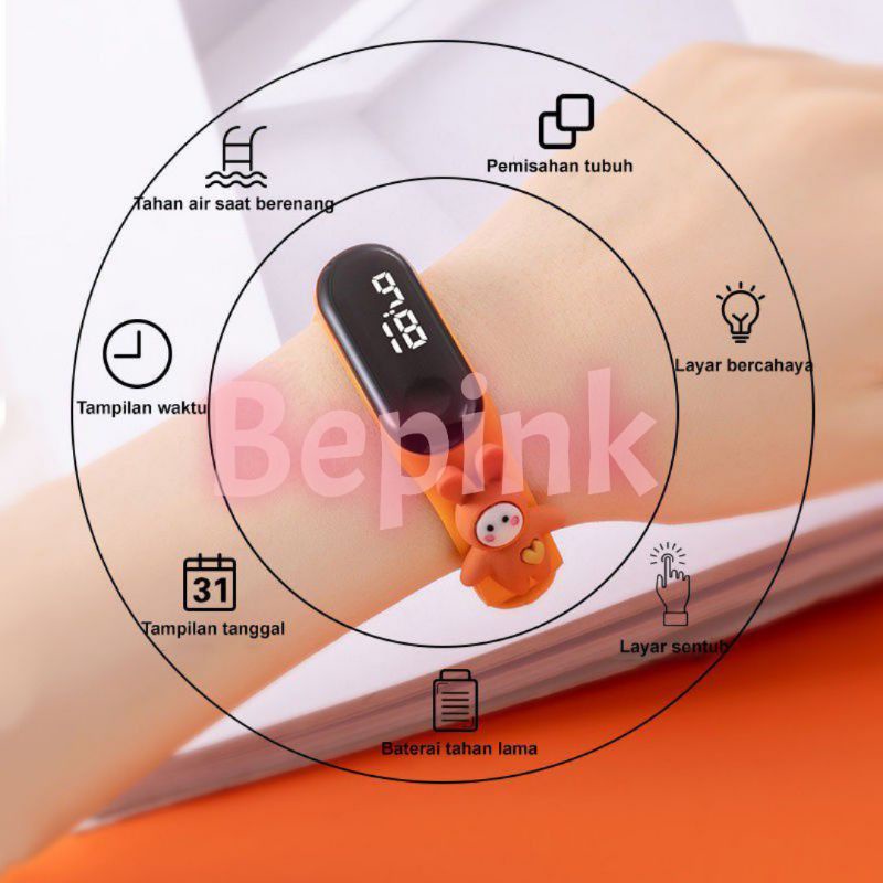 JAM TANGAN ANAK DIGITAL LED KARRTUN / CAARTOON (BEPINK OFFICIAL)