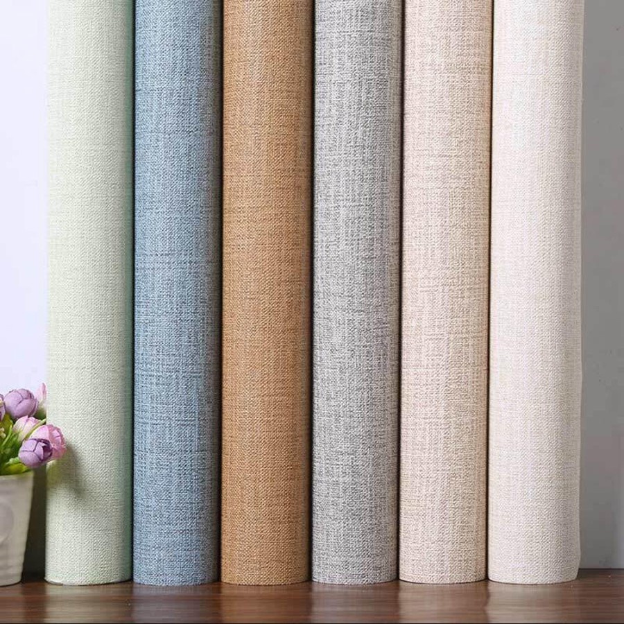 Wallpaper Foam Serat Linen Wallpaper Dinding Bahan Tebal Foam XPE Anti Air