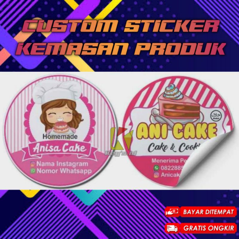 Jual Cetak Stiker Label Produk Kemasan Makanan Snack Minuman Olshop ...