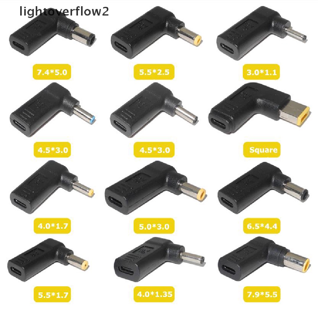(lightoverflow2) Adapter Power DC Plug USB-C Ke Universal Untuk Laptop Lenovo Asus