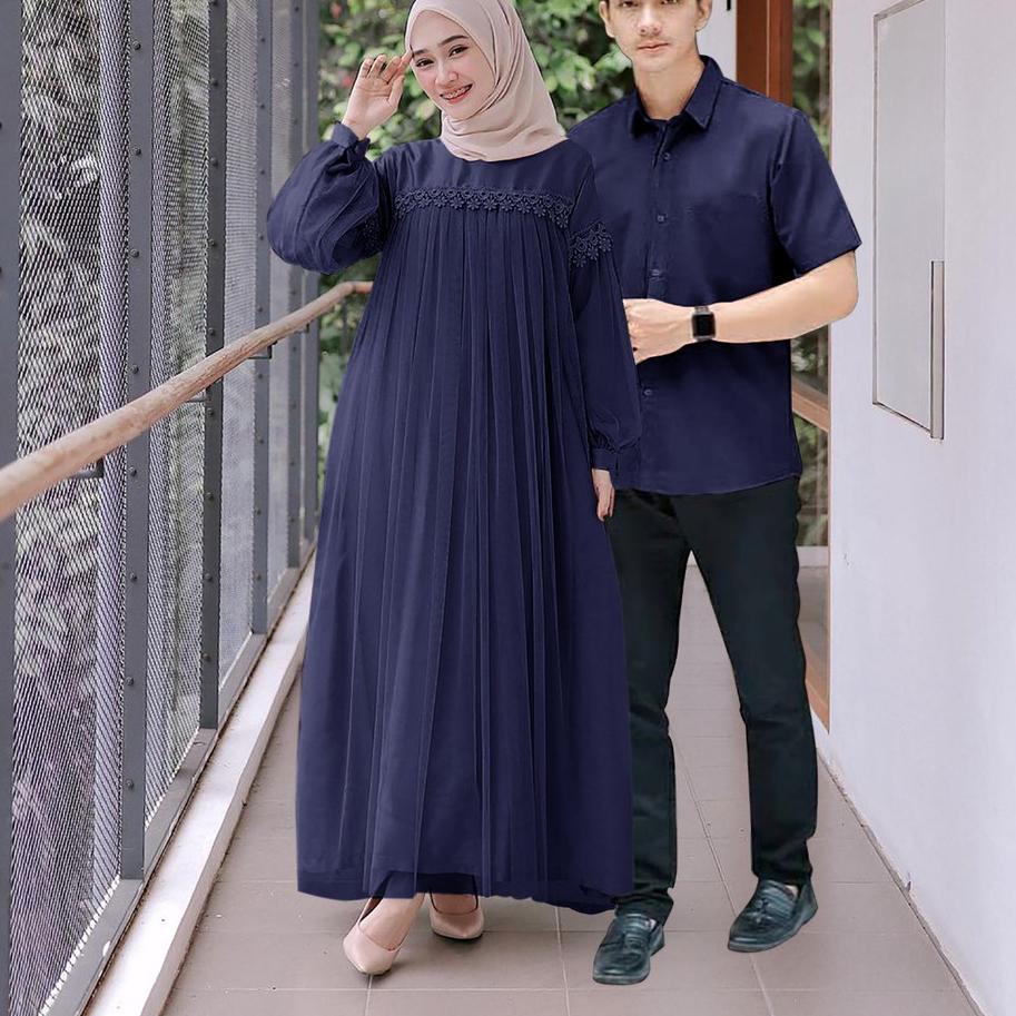 ✅Diamond Promo Couple Nuraini l Gamis Muslim Wanita l Kondangan Dress CP BJ
