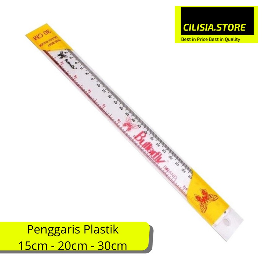 

Penggaris Plastik Butterfly / Mistar Plastik 15cm 20cm 30cm