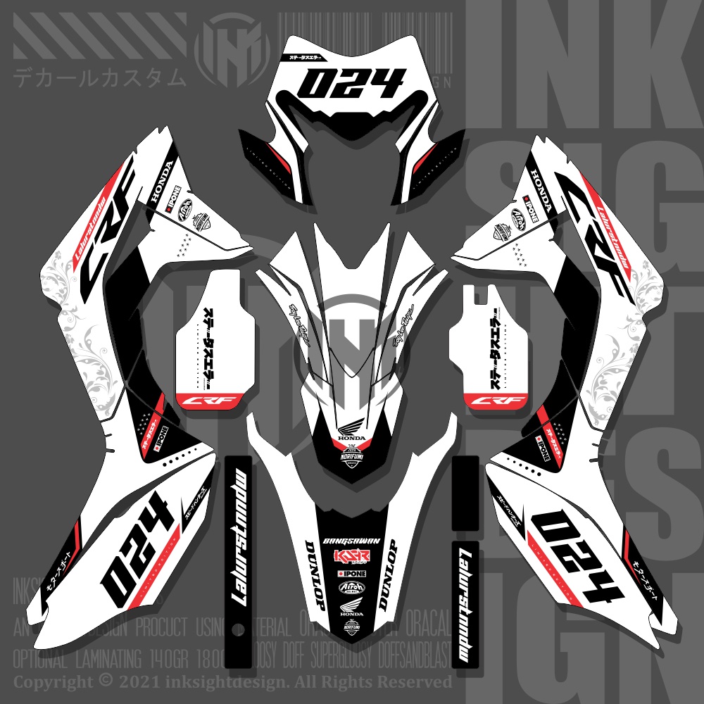 Decal CRF 150 L Dekal Sticker Motor Custom Motif Grafis Supermoto 23