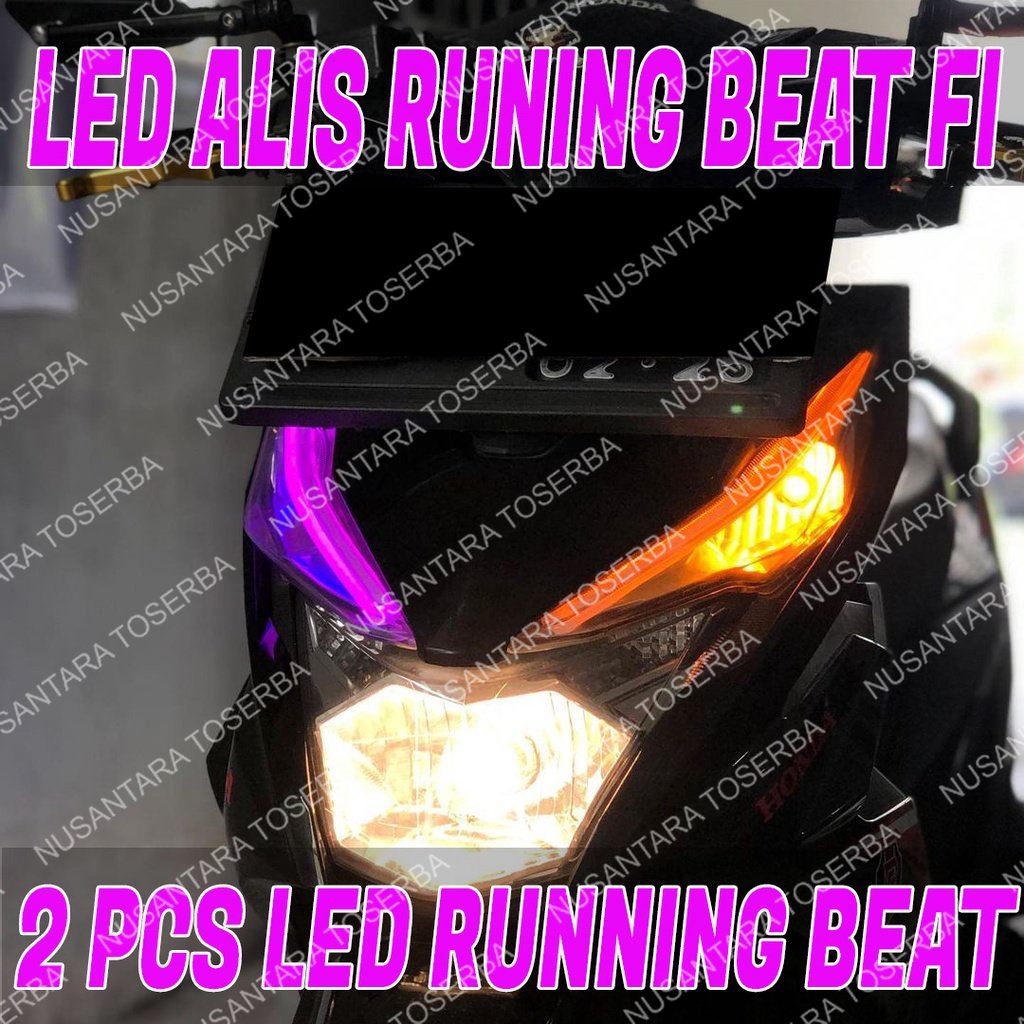PAKET LED LAMPU ALIS RUNNING SEPASANG LAMPU ALIS DRL BEAT FI LAMPU SENJA SINGLE WARNA (SEPASANG) BER