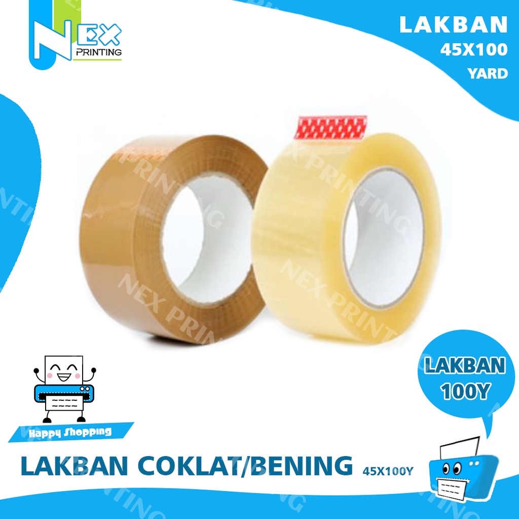 

Lakban Bening Coklat 45 x 100 yard rekat untuk bungkus pengiriman selotip murah