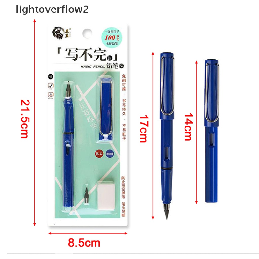 (lightoverflow2) Set Pensil Alis / Eyeliner Portable Tanpa Tinta Dapat Diganti (ID)