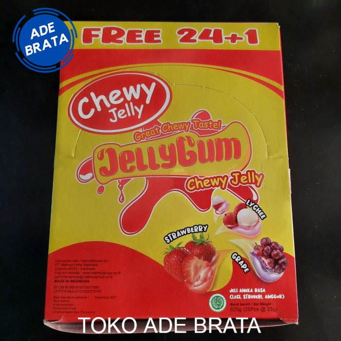 

chewy jelly jellygum rasa buah isi 24 pcs