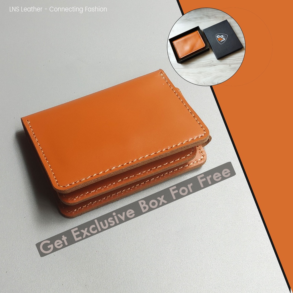 Card Holder Dompet Kartu Wallet Leather E-Money Tan - WSCH010